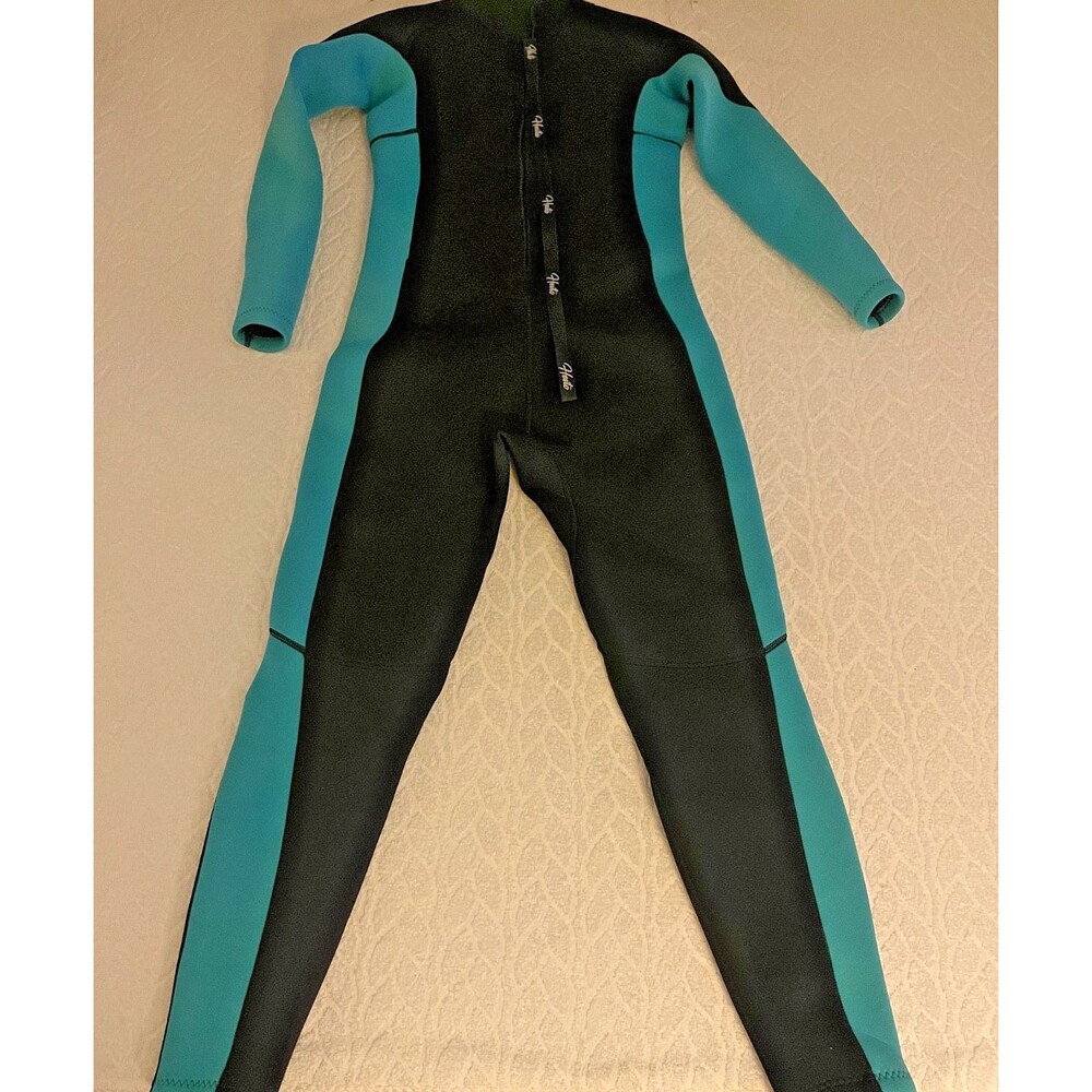HEVTO Youth Kids SZ 11 Vigor-1 3/2mm Neoprene Full Wetsuit Black Blue Surf Swim - Picture 2 of 16